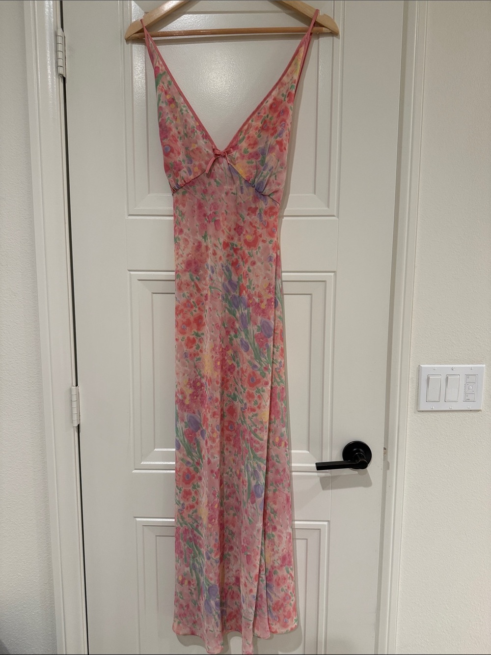 VTG Cabernet Pink Floral Sheer Slip Chemise
